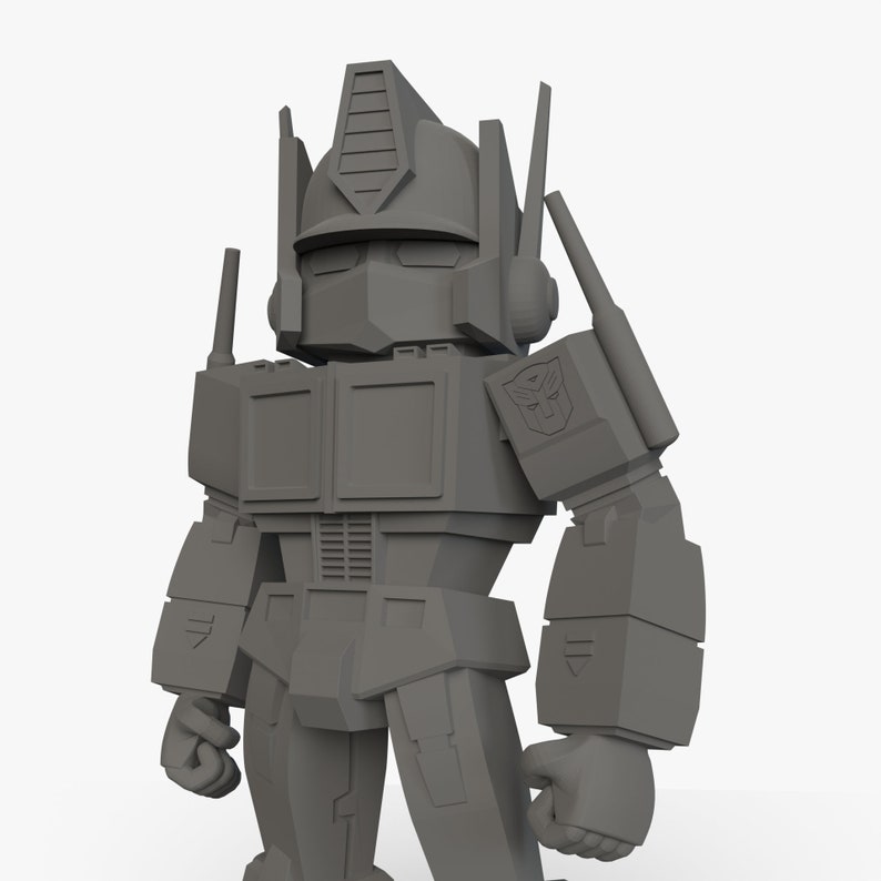 Stylized blocky robot 3D model